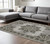 8' X 11' Gray And Black Medallion Area Rug With Fringe