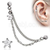 Silver CZ Star Cartilage Earring