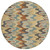 8' Gold And Wheat Round Abstract Washable Indoor Outdoor Area Rug