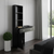 40" Black Wood Mirrored Two Drawer Vanity Table