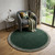 5' Green And White Abstract Washable Round Rug With UV Protection