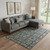 9' X 12' Fern Green Purple And Teal Medallion Washable Area Rug With UV Protection