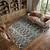 10' X 13' Gray Ivory and Blue Geometric Power Loom Worn Faded Area Rug