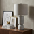 28" White Round Bedside Lamp With Drum Shade
