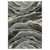 3' X 5' Blue Black And Beige Abstract Area Rug With Fringe