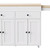 51" Brown and White Wood Flat Door Rolling Kitchen Cart