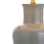 29" Gray And Gold Urn Bedside Lamp With Drum Shade