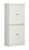 72" Off White Solid Wood Adjustable Six Tier Library Bookcase with Four Doors