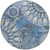 8' Blue Ivory And Beige Round Paisley Washable Indoor Outdoor Area Rug
