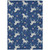 5' X 8' Navy Blue And Green Floral Washable Indoor Outdoor Area Rug