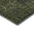 8' Olive Green And Charcoal Damask Washable Round Rug With UV Protection