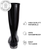 Roxoni Womens Black Rubber Rain Boots 16" Mid Calf Waterproof and Clear Sole