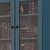 72" Teal Blue Solid Wood Adjustable Six Tier Library Bookcase with Four Doors