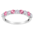 10KT White Gold 1/2 cttw Diamond and 3MM Created Gemstone Band Ring (H-I, I1-I2)