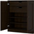 32" Espresso Solid Wood Free Standing Double Door Linen Cabinet