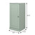 17" Sage Solid Wood Free Standing Single Door Linen Cabinet