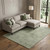 8' Artichoke Green And Ivory Geometric Washable Area Rug With UV Protection