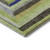 8' Lime Green Blue And Brown Geometric Washable Round Rug With UV Protection