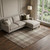 10' X 14' Brown Ivory And Taupe Plaid Washable Area Rug With UV Protection