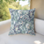 20" Gray Indigo Springtime Indoor Outdoor Throw Pillow