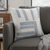 20" Blue And Ivory Striped Cotton Blend Throw Pillow Cover