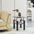Set of Two Glass and Metal Square End Tables With Shelf