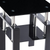 Set of Two Glass and Metal Square End Tables With Shelf