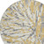 8' Gold And Ivory Round Abstract Washable Indoor Outdoor Area Rug