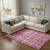 10' X 14' Blush Ivory And Orange Striped Washable Area Rug With UV Protection