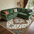 7' X 10' Rust Ivory And Black Medallion Area Rug With Fringe