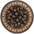 6' Brown And Ivory Oriental Round Rug