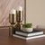 13" Antiqued Gold Metal Tabletop Votive Candle Holder