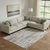 10' X 14' Beige Tan And Silver Striped Washable Area Rug With UV Protection
