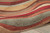 4' X 6' Ivory Tan And Red Striped Non Skid Area Rug