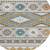 8' Ivory And Beige Round Southwestern Washable Indoor Outdoor Area Rug
