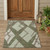 3' X 5' Olive Green And Beige Geometric Washable Indoor Outdoor Area Rug
