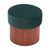 20" Green and Brown Fabric Round Ottoman