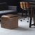 17" Brown Upholstery Storage Ottoman
