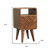 22" Brown Solid Wood Square Two Drawer Nightstand
