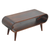 35" Walnut Solid Wood Coffee Table With Shelf