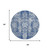 8' Navy Blue And Blue Round Damask Washable Indoor Outdoor Area Rug