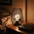 7" Black Metal Pierced Novelty Desk Lamp With Novelty Shade