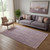 5' X 8' Mauve And Plum Striped Washable Area Rug With UV Protection