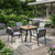 Five Piece Brown Square Metal Dining Set with Four Chairs