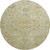 8' Beige And Gold Oriental Washable Round Rug With UV Protection