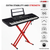 Keyboard Stand Dual X Shape Adjustable Foldable Portable Key Board Stands w Locking Strap