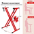Keyboard Stand Dual X Shape Adjustable Foldable Portable Key Board Stands w Locking Strap
