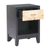 22" Black Solid Wood Free Form Pedestal End Table With Drawer
