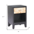 22" Black Solid Wood Free Form Pedestal End Table With Drawer