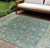 10' X 14' Sage Teal Blue And Beige Tribal Washable Indoor Outdoor Area Rug